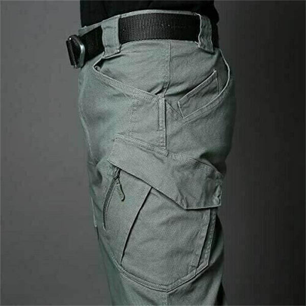 LA Police Gear - Pantalones tácticos impermeables para hombre con pretina elástica | Pantalones tácticos EDC de senderismo resistentes al agua, ligeros y duraderos para hombre